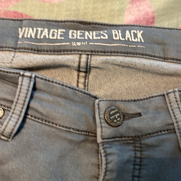 Vintage Genes Black grey super stretch long shorts. - Picture 2 of 6